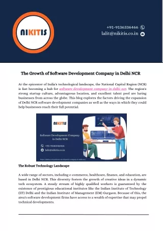 The Growth of Software Development Company in Delhi NCR