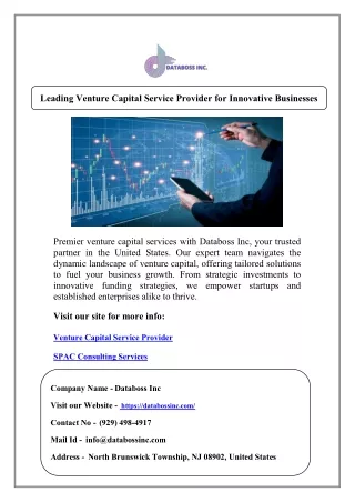 Leading Venture Capital Service Provider for Innovative Businesses