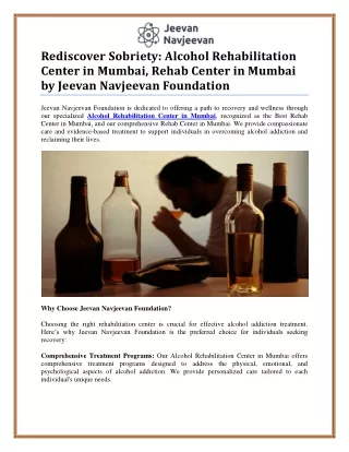 Leading Alcohol Rehabilitation Center in Mumbai