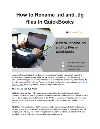 How to Rename nd and tlg files in QuickBooks