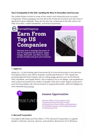 Top 5 Companies in the USA