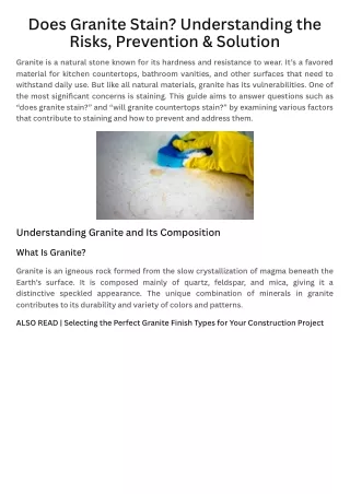 Does Granite Stain Understanding the Risks, Prevention & Solution