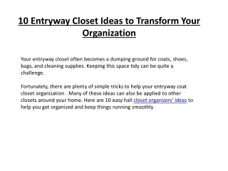 10 Entryway Closet Ideas to Transform Your Organization