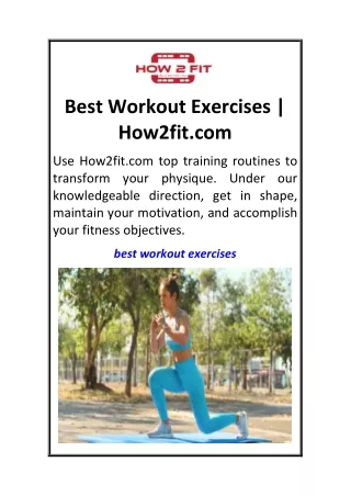 Best Workout Exercises  How2fit.com