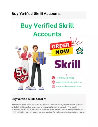 13 Best site to  Buy Verified Skrill Accounts