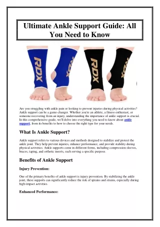 Ultimate Ankle Support Guide All You Need to Know