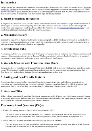 Top Patterns in Restroom Improvement for 2022