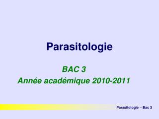 Parasitologie