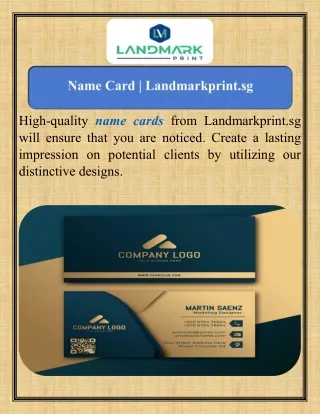 Name Card   Landmarkprint.sg