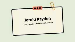 Jerold Kayden - A Performance-Driven Individual - Boston, MA