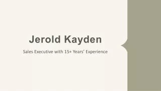 Jerold Kayden - An Experienced Professional - Boston, MA