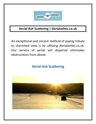 Aerial Ash Scattering | Aerialashes.co.uk