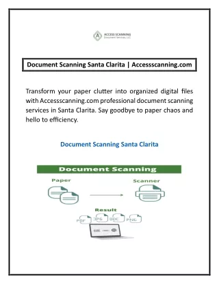 Document Scanning Santa Clarita | Accessscanning.com