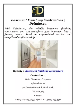 Basement Finishing Contractors  Deltahc.ca