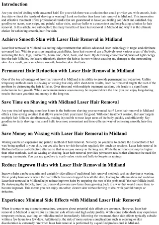 Professional Results Guaranteed: Laser Hair Removal in Midland