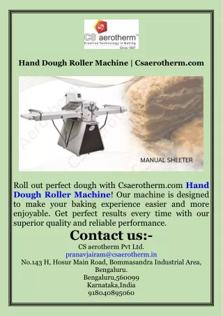 Hand Dough Roller Machine  Csaerotherm.com