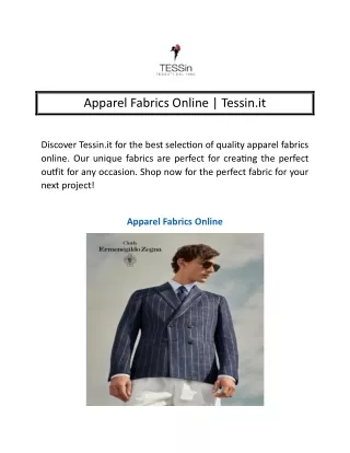 Apparel Fabrics Online | Tessin.it