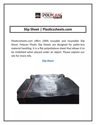 Slip Sheet | Plasticssheets.com