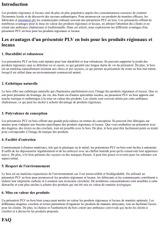 Les avantages d'un présentoir PLV en bois pour les produits régionaux et locaux