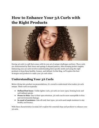 How to Enhance Your 3A Curls with the Right Products
