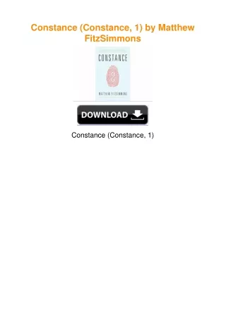 Constance (Constance, 1) by Matthew FitzSimmons