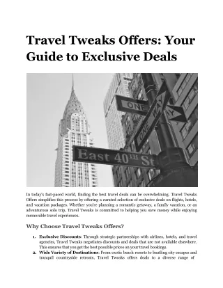 Travel Tweaks Offers_ Your Guide to Exclusive Deals