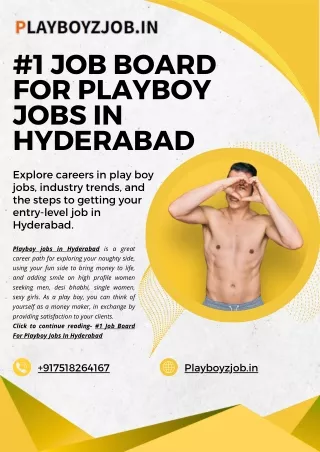 #1 Job Board For Playboy Jobs In Hyderabad - Playboyzjob.in