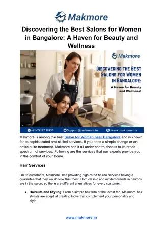 Discovering the Best Salons for Women in Bangalore