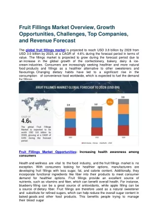 Fruit Fillings Market Overview, Growth Opportunities, and Top Companies