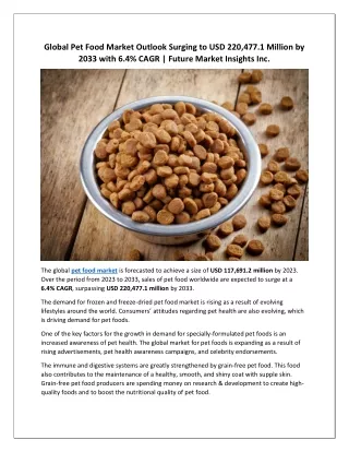 Pet Food Market