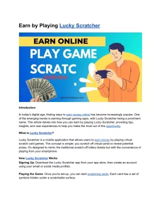 Earn Money by Playing Lucky Scratcher