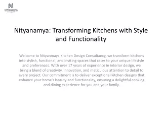 Nityanamya Transforming Kitchens with Style and Functionality