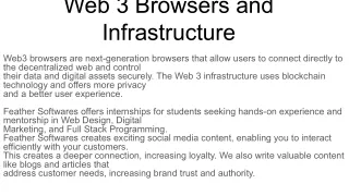 Web 3 Browsers and Infrastructure