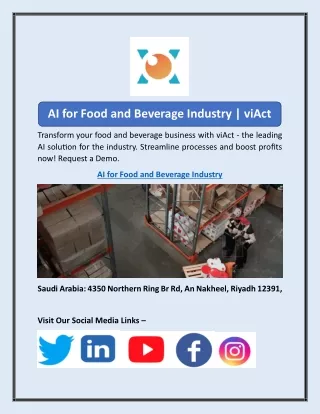 AI for Food and Beverage Industry | viAct