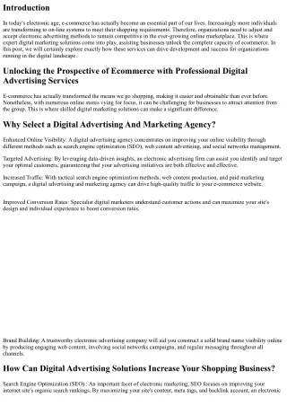 Opening the Potential of Shopping with Professional Digital Advertising Services