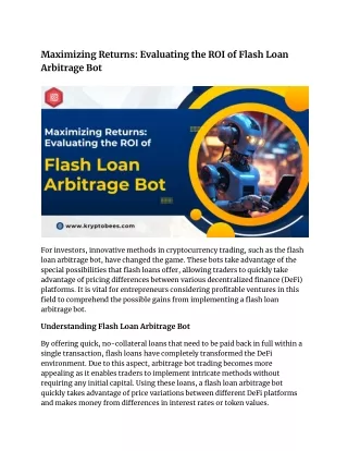 Maximizing Returns_ Evaluating the ROI of Flash Loan Arbitrage Bot