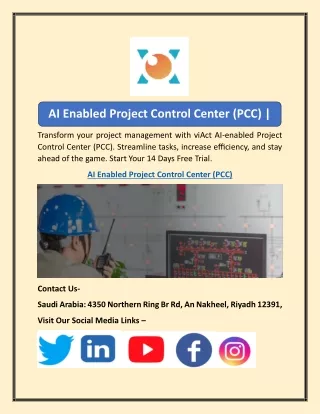 AI Enabled Project Control Center (PCC) | viAct