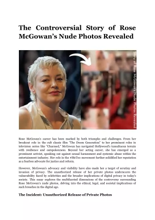 The Controversial Story of Rose McGowan’s Nude Photos Revealed