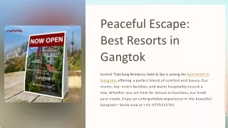 Discover Serenity: The Best Resorts in Gangtok