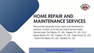 Fort Myers Home Watch Company: Your Home, Our Commitment