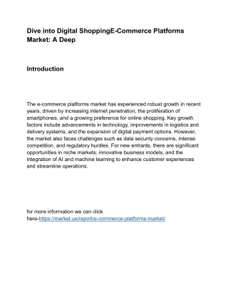 E-Commerce Platforms Market: The Convergence of Technology and Retail
