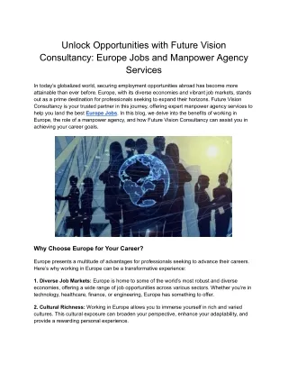 Unlock Opportunities with Future Vision Consultancy_ Europe Jobs and Manpower Agency Services