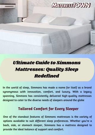 Guide to Simmons Mattresses Redefining Quality Sleep