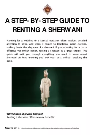 A Step-by-Step Guide to Renting a Sherwani