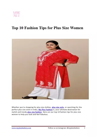 Top 10 Fashion Tips for Plus Size Women