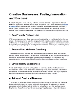 Creative Businesses_ Fueling Innovation and Success