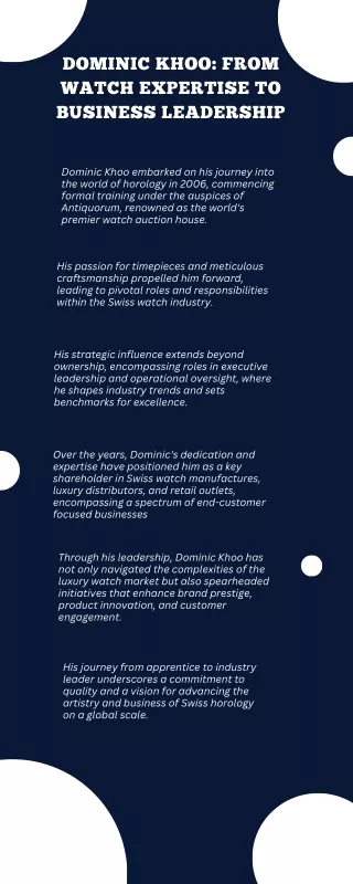 Dominic Khoo From Watch Expertise to Business Leadership