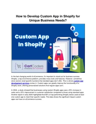 Step-by-Step Guide to Building Custom Shopify Apps