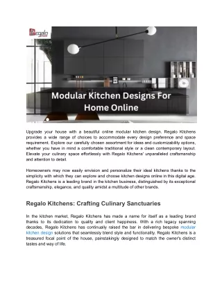 Modular Kitchen Designs For Home Online