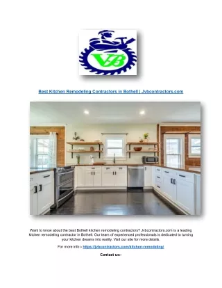 Best Kitchen Remodeling Contractors in Bothell | Jvbcontractors.com